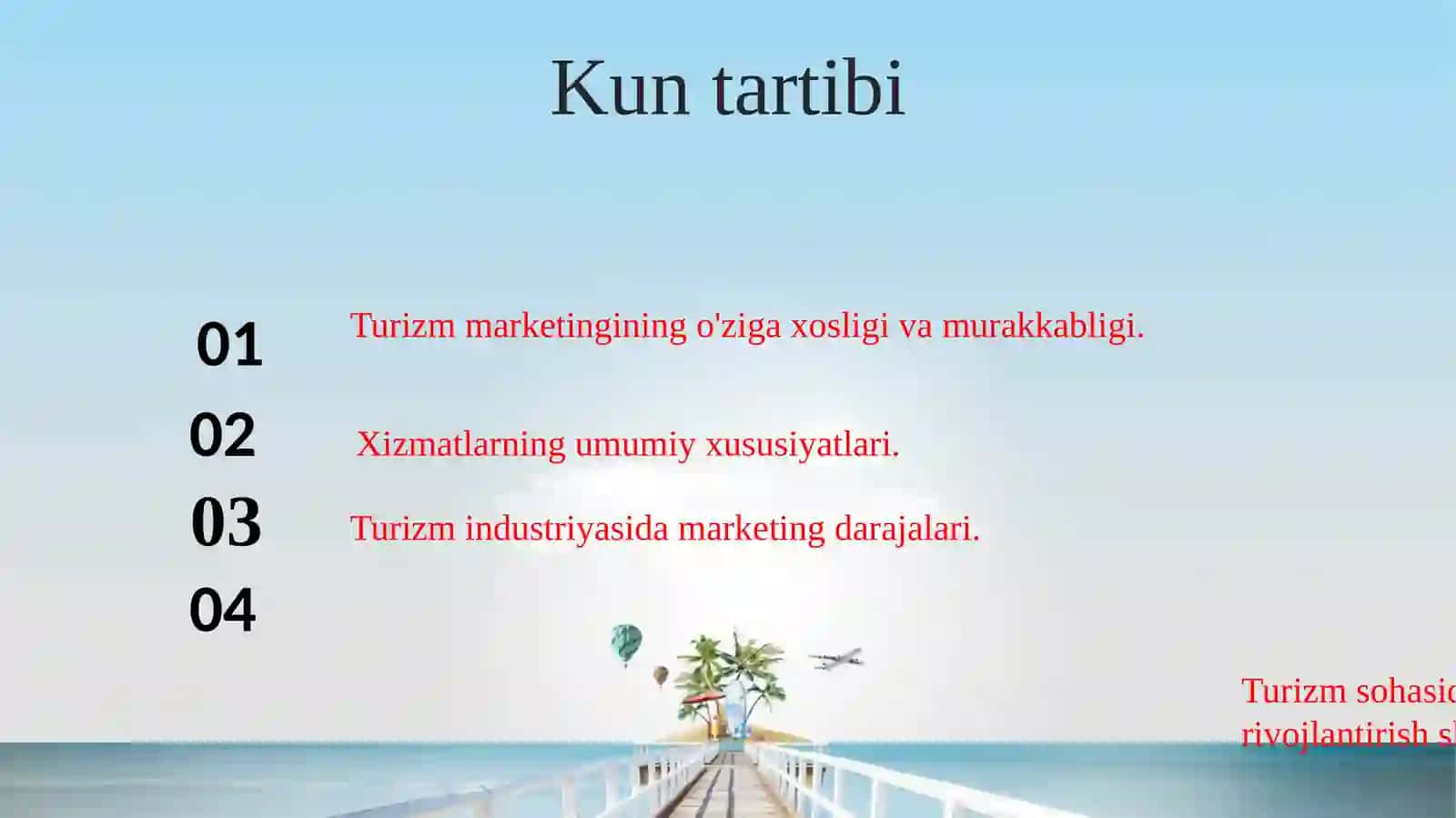 Turizm marketingining o'ziga xosligi va murakkabligi 3