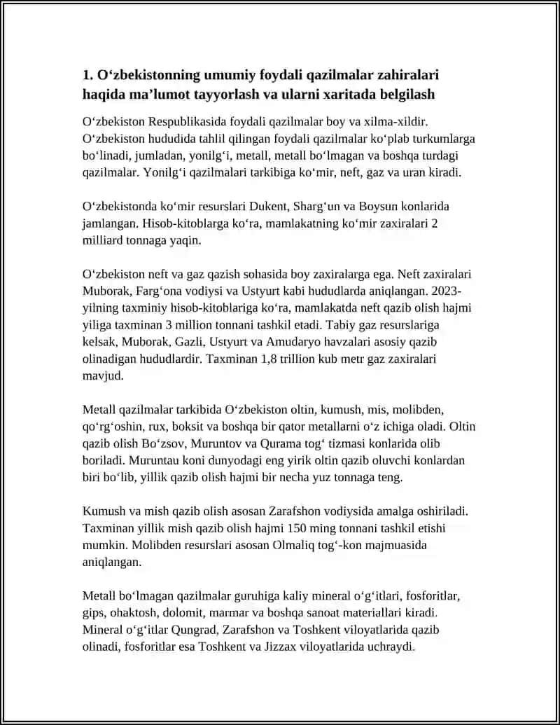 O'zbekistonning Foydali Qazilmalari 3