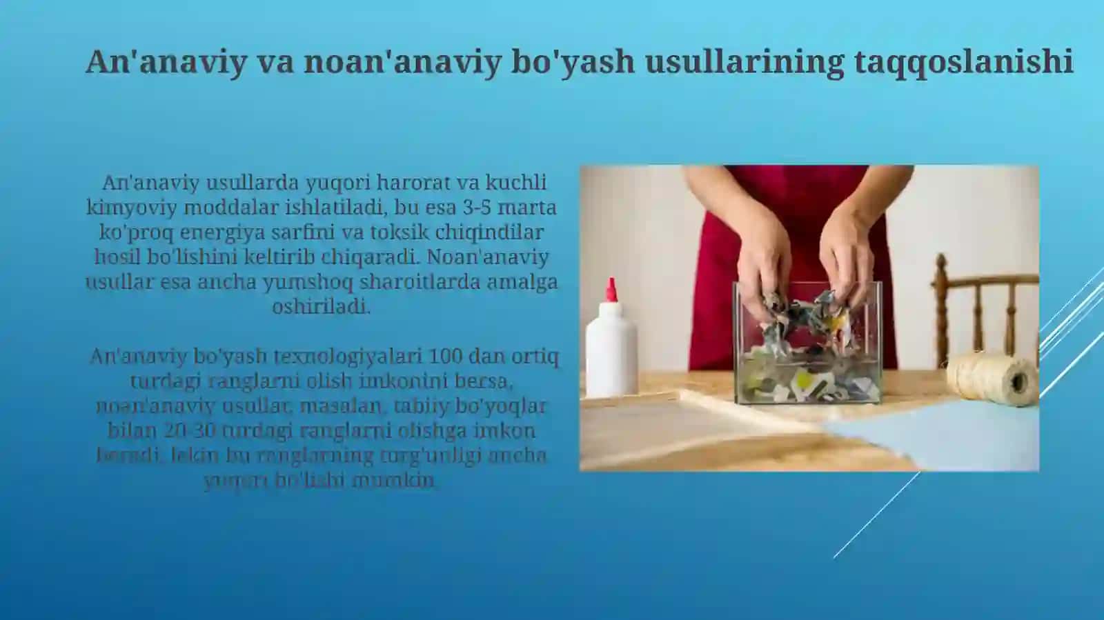 To'qimachilik materiallarini noana'naviy usullarda bo'yash 3