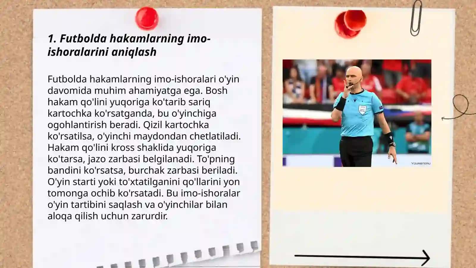 Footbolda hakamlarning imo-ishoralarini o'rganish 3