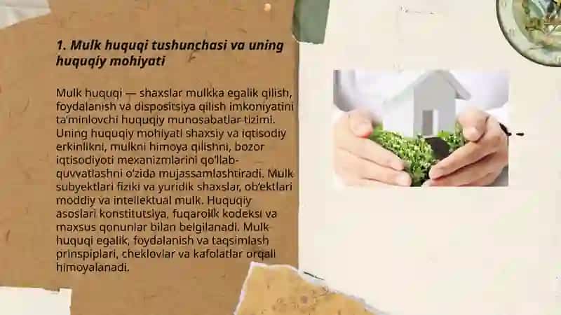 Mulk huquqi tushunchasi 3