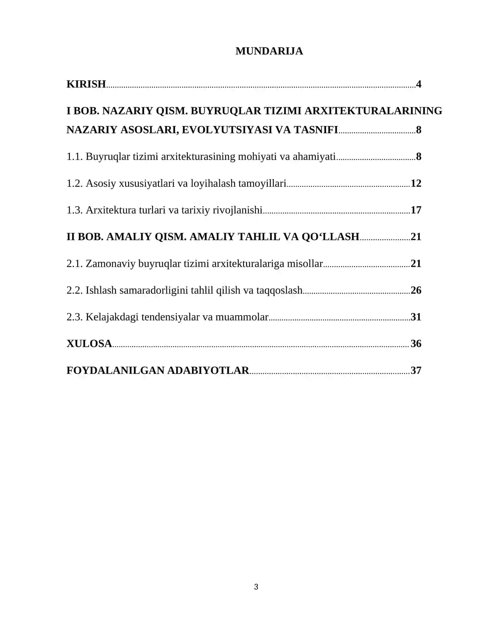 BUYURUQLAR TIZIMI ARXITEKTURALARI 3