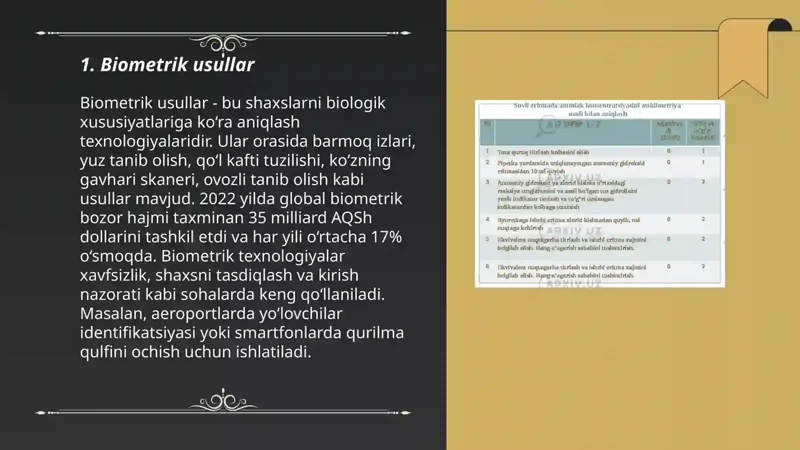 Identifikatsiya usullari tahlil 3