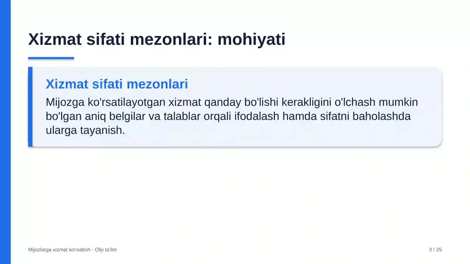 chegara oldi savdosida xizmat sifati mezonlarini belgilash 9943 3