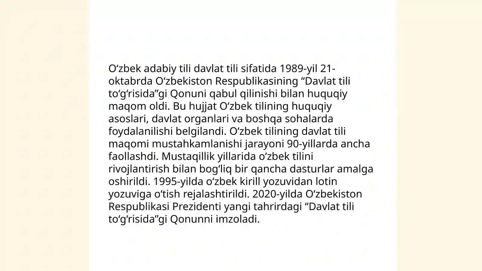 Hozirgi o‘zbek adabiy tilining davlat tili mavqeyidagi o‘rni 3
