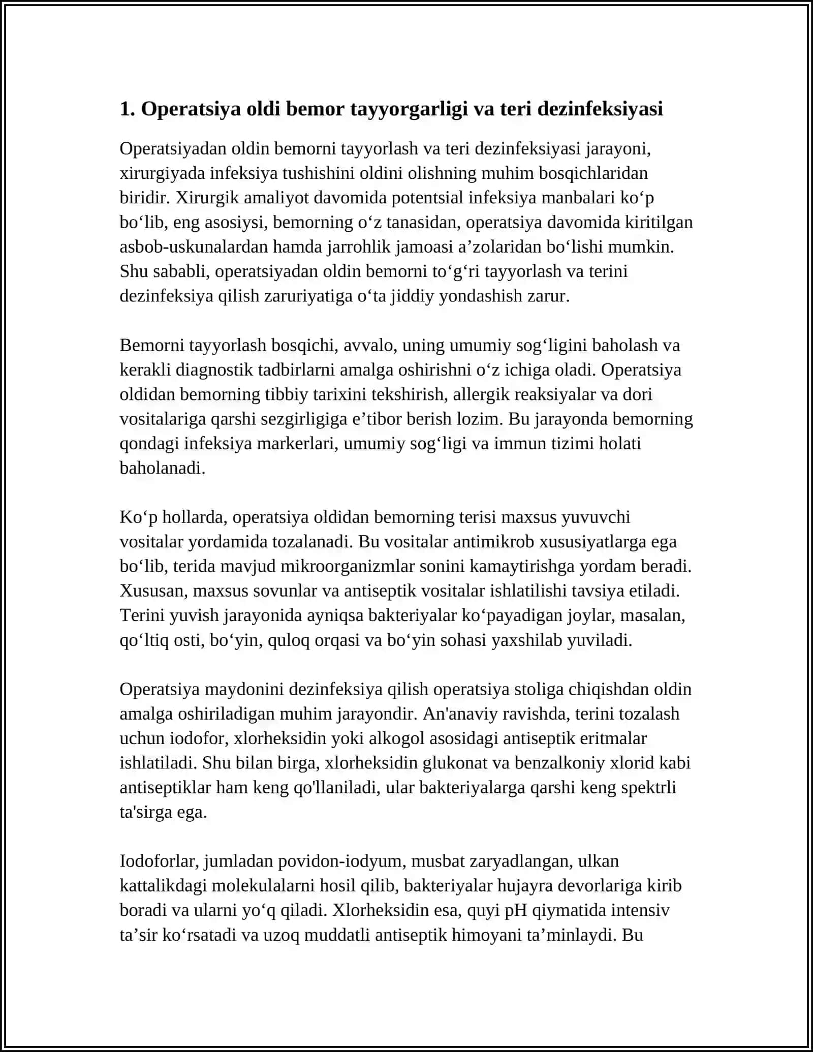 XIRURGIYADA INFEKSIYA TUSHUSHINI OLDINI OLISH 3