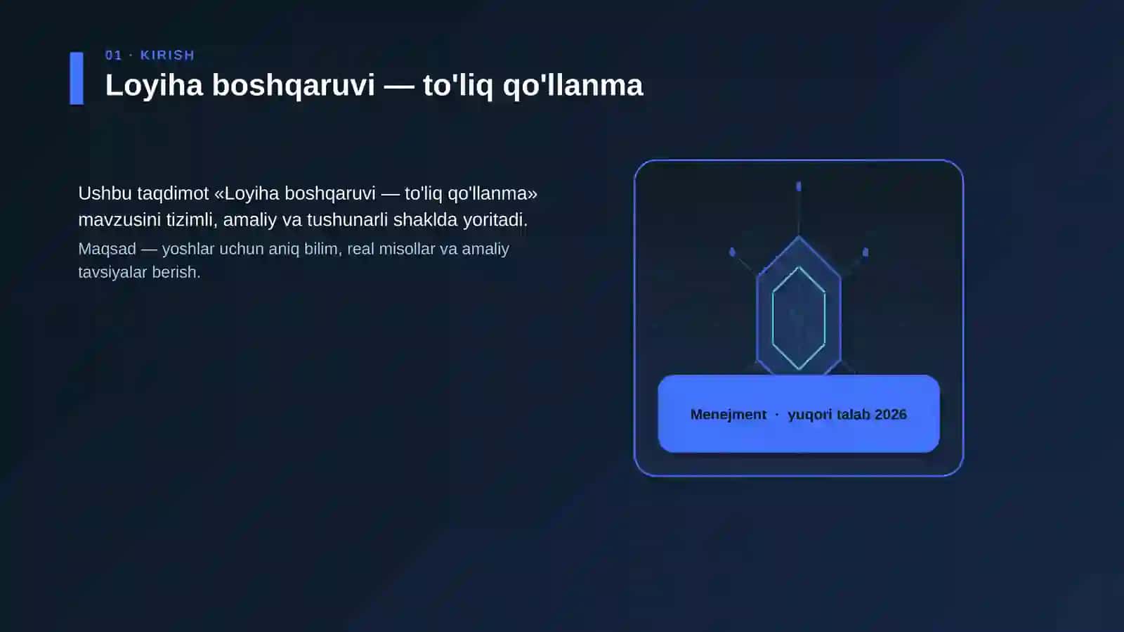 Loyiha boshqaruvi — to'liq qo'llanma 3