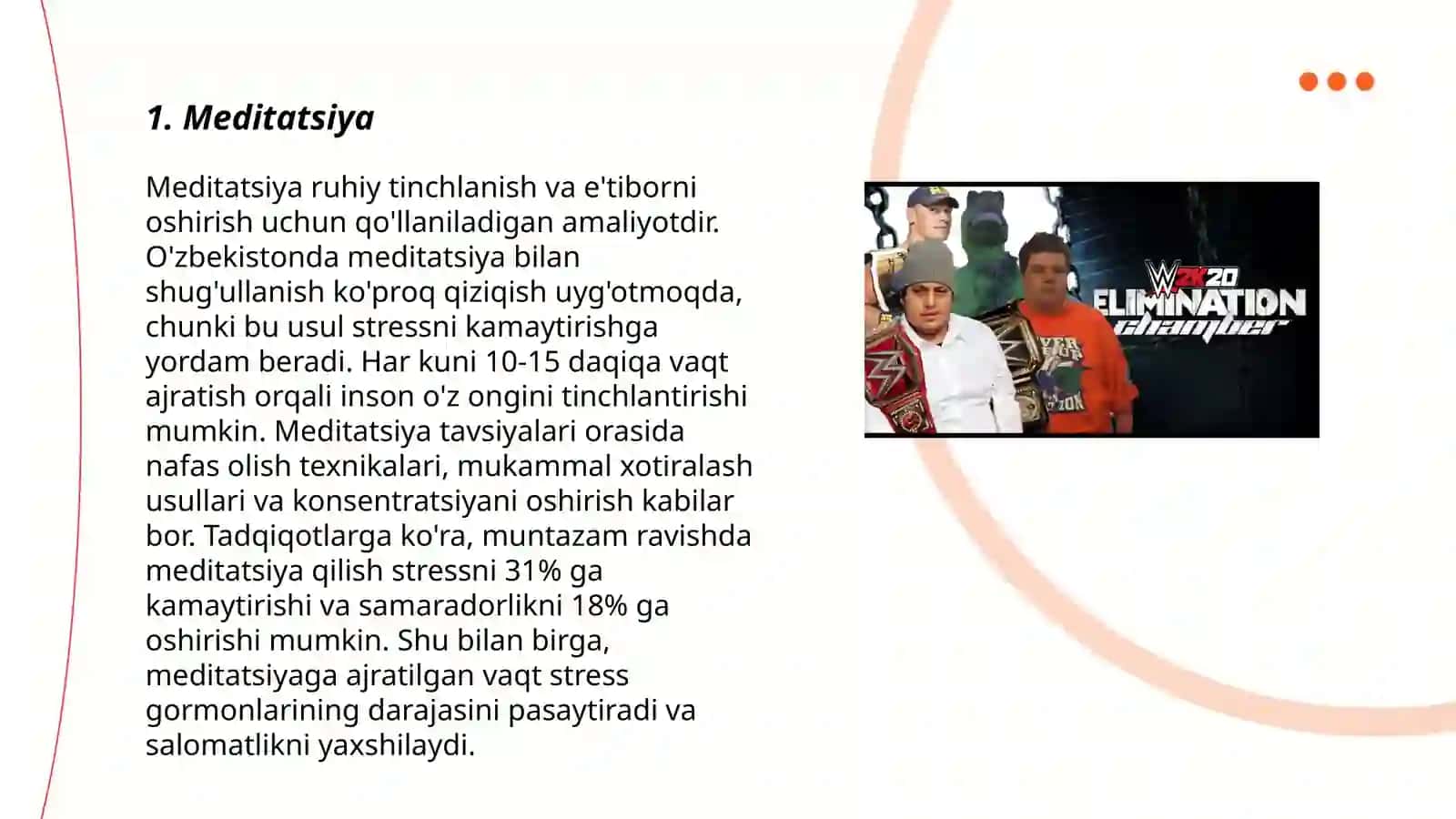 Stressni bartaraf etish usullari 3