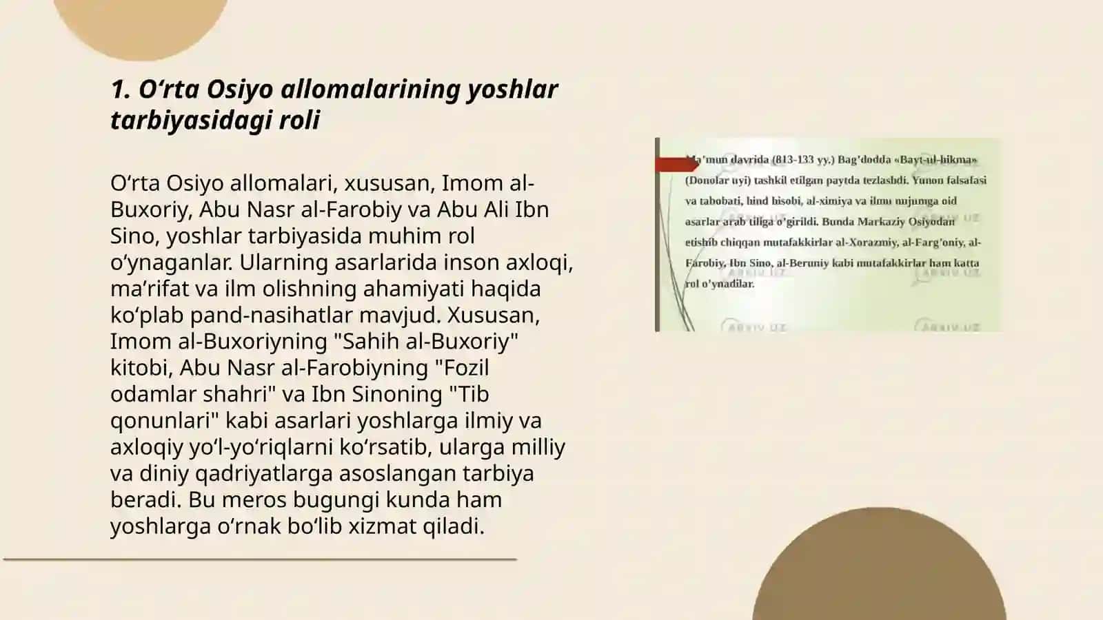Oʻrta Osiyo allomalari ilmiy merosi 3