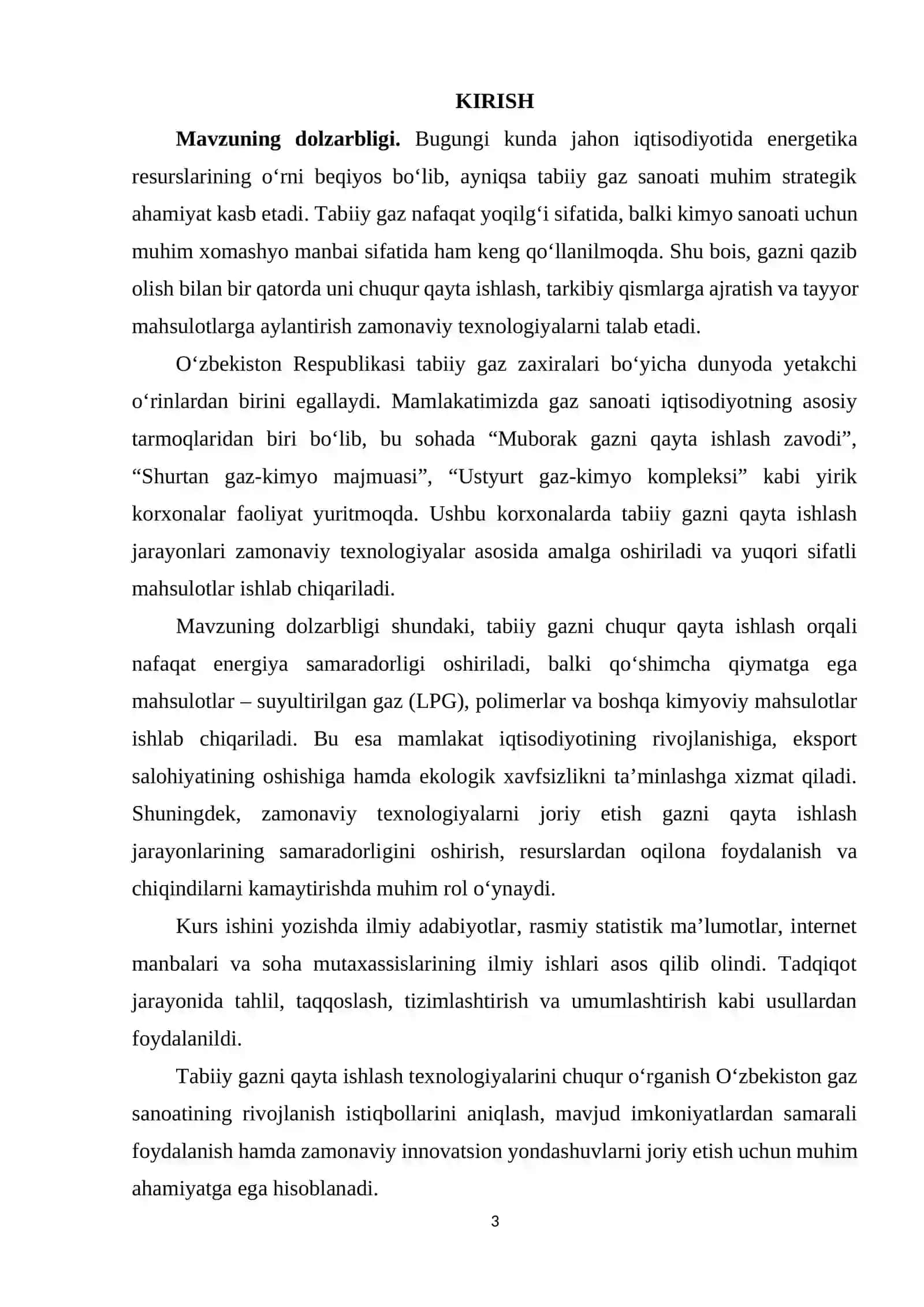O'ZBEKISTONDA TABIIY GAZNI QAYTA ISHLASH KORXONLARIDA QO‘LLANILADIGAN TEXNOLOGIYALAR 3