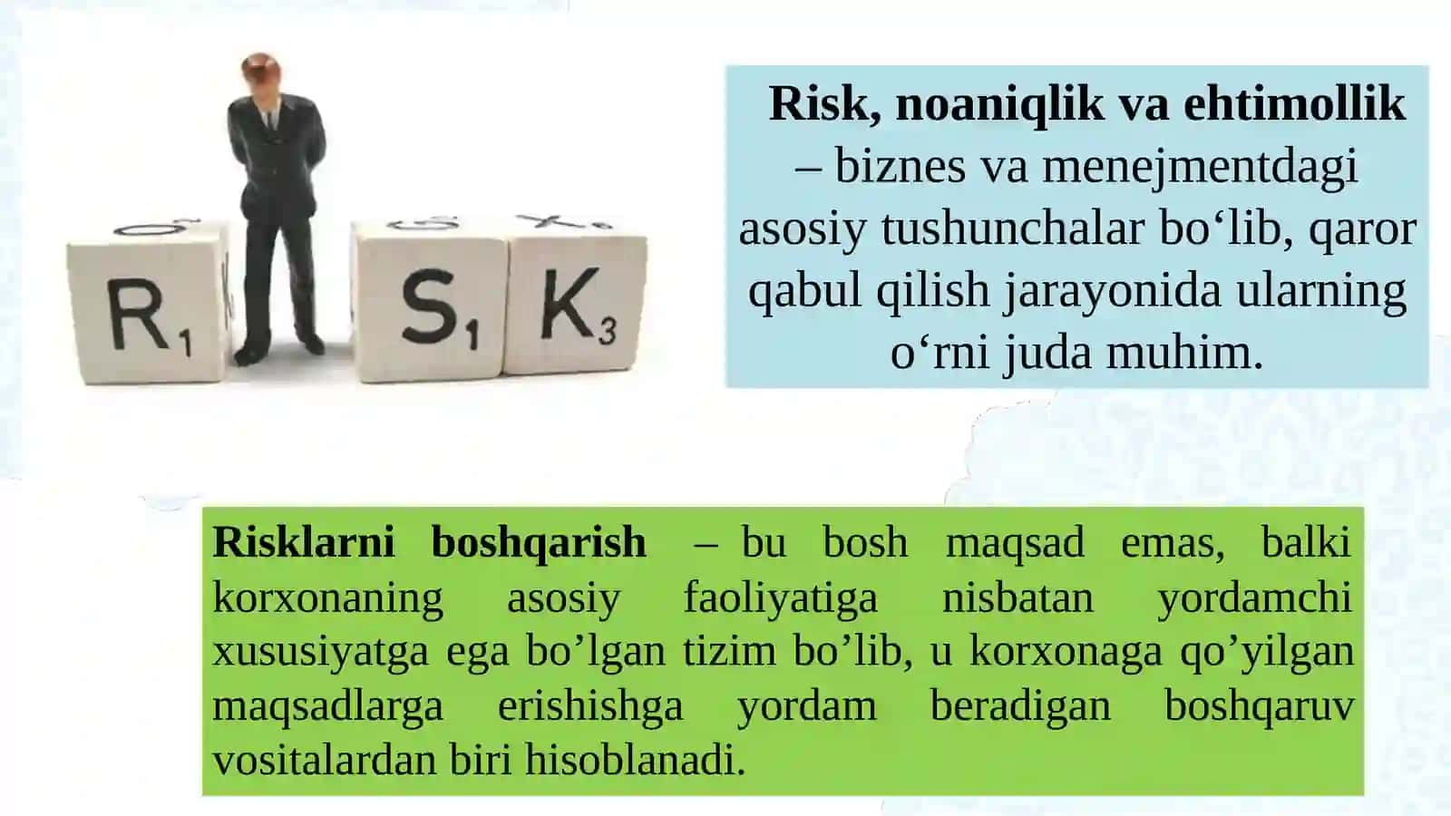 Riskning mohiyati va tushunchasi 3