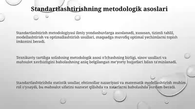 Standartlashtirish metodologik asoslari 3
