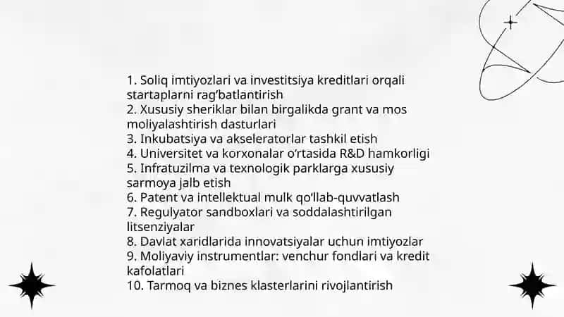 Inavatsion tadbirkorlik va biznes innavatsion iqtisodiyot rivojlanishda xususiy sherikchilik 3
