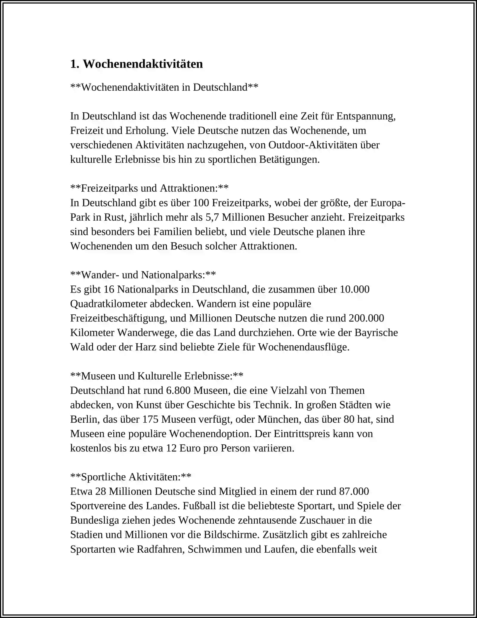 Wochenendaktivitäten in Deutschland 3