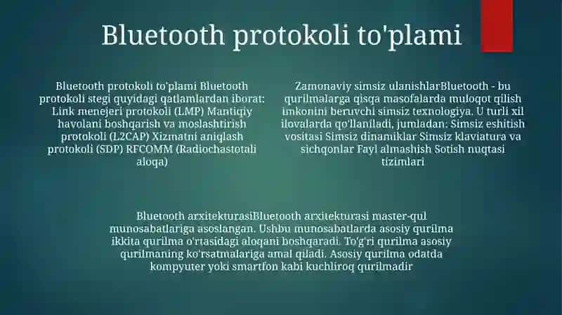 Bluetooth arxitekturasi 3