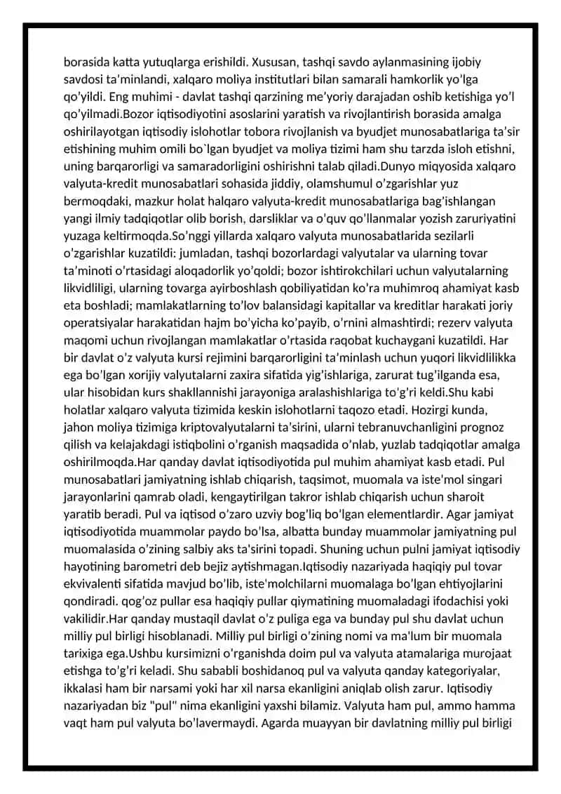 Xalqaro valyuta tizimlari va ularning o’zgarishi 3