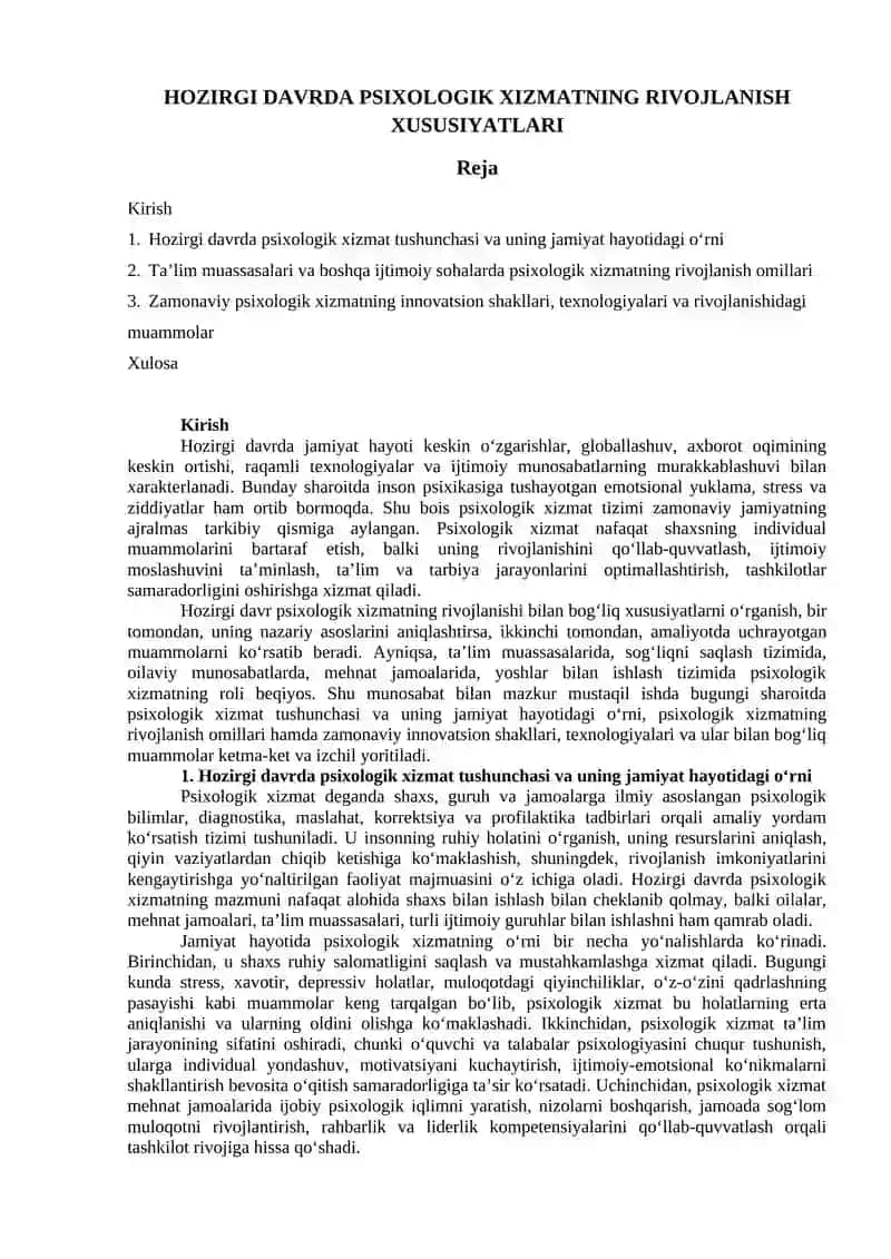 Psixologik xizmat amalyoti fanidan 3