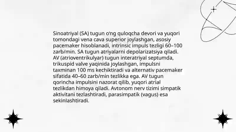 Yurak faoliyatini boshqarilishi 3