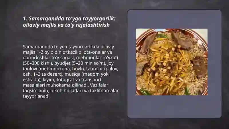 Samarqandda to'yga tayyorgarlik 3