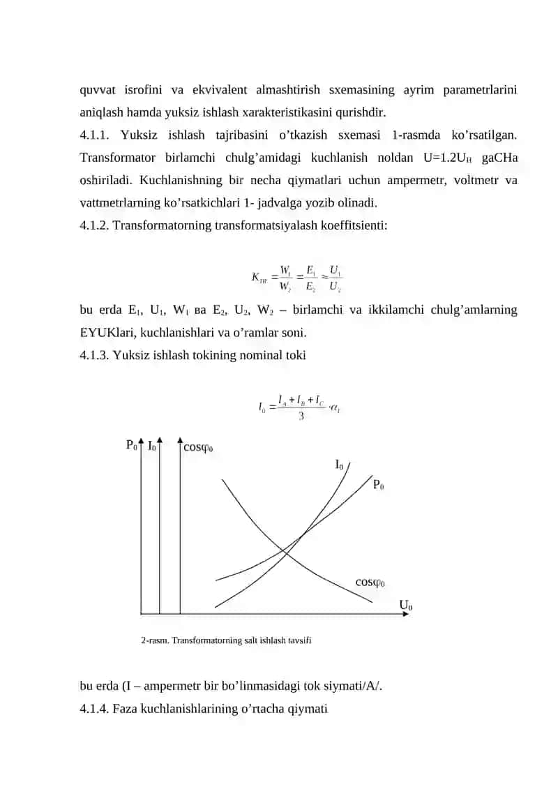 Uch fazali ikki chulg’amli transformatorning ishlashini o'rganish 3