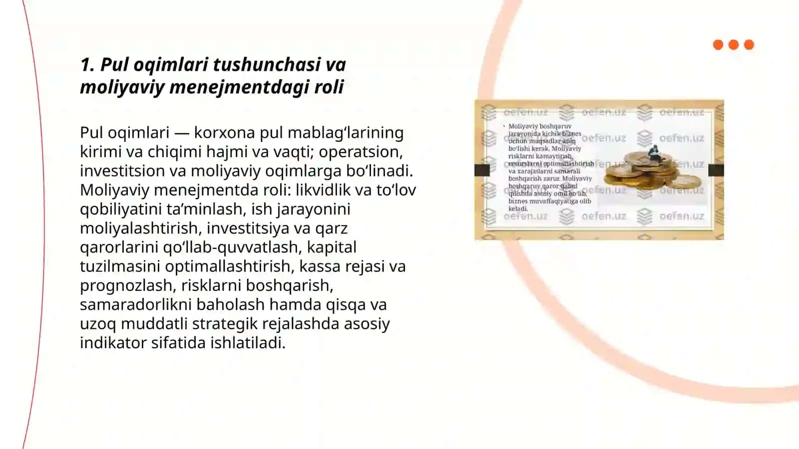 Pul oqimlarini boshqarishning asosiy hususiyatlari 3