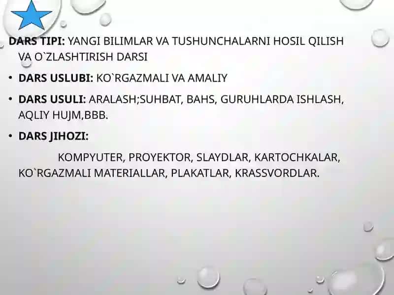 Suv-eng yaxshi erituvchi.Eruvchanlik 3