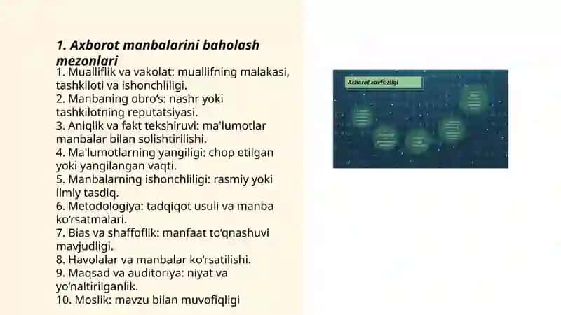 Axborotning ishonchliligi va tekshirish usullari 3