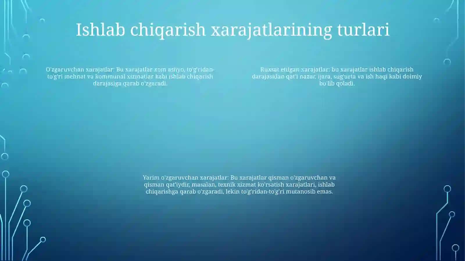 Ishlab Chiqarish Xarajatlari Va Klassifikatsiya 3
