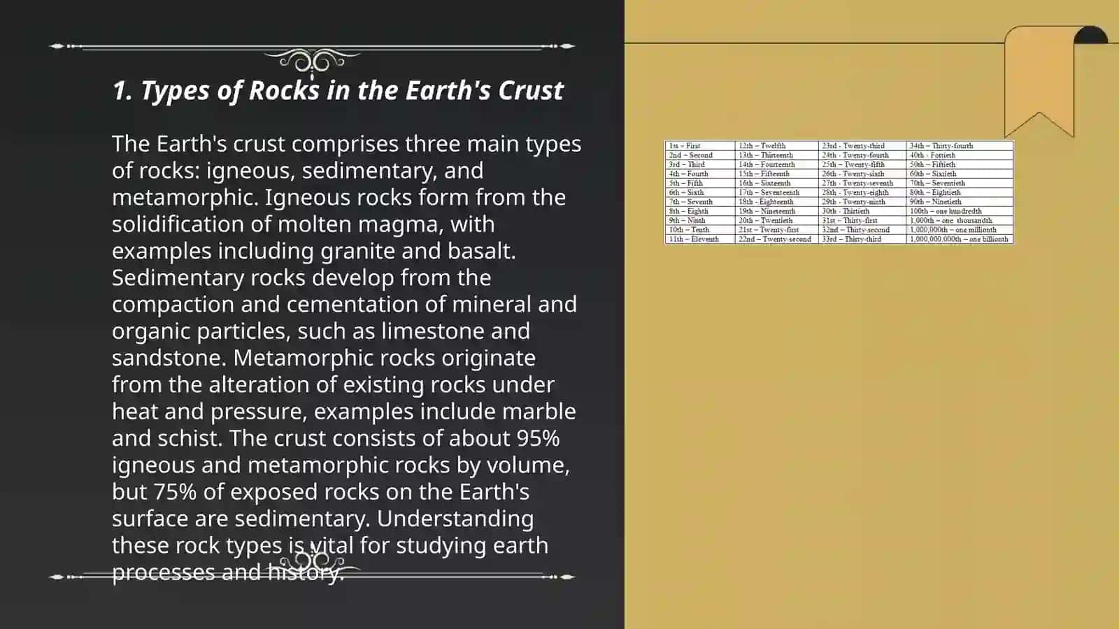 Types of Rocks in the Earth's Crust 3