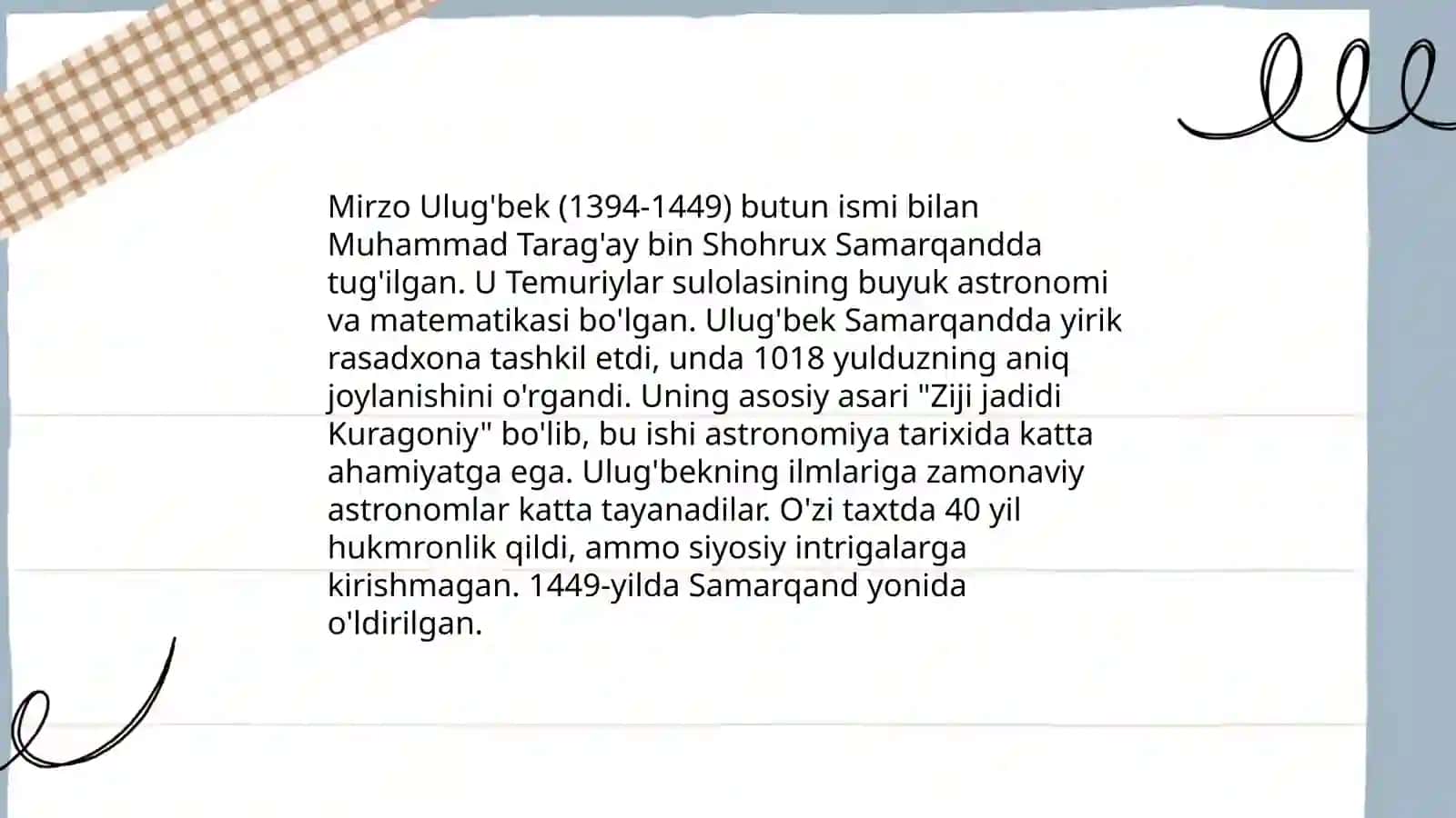 Mirzo Ulug'bek-davlat arbobi va buyuk olim 3