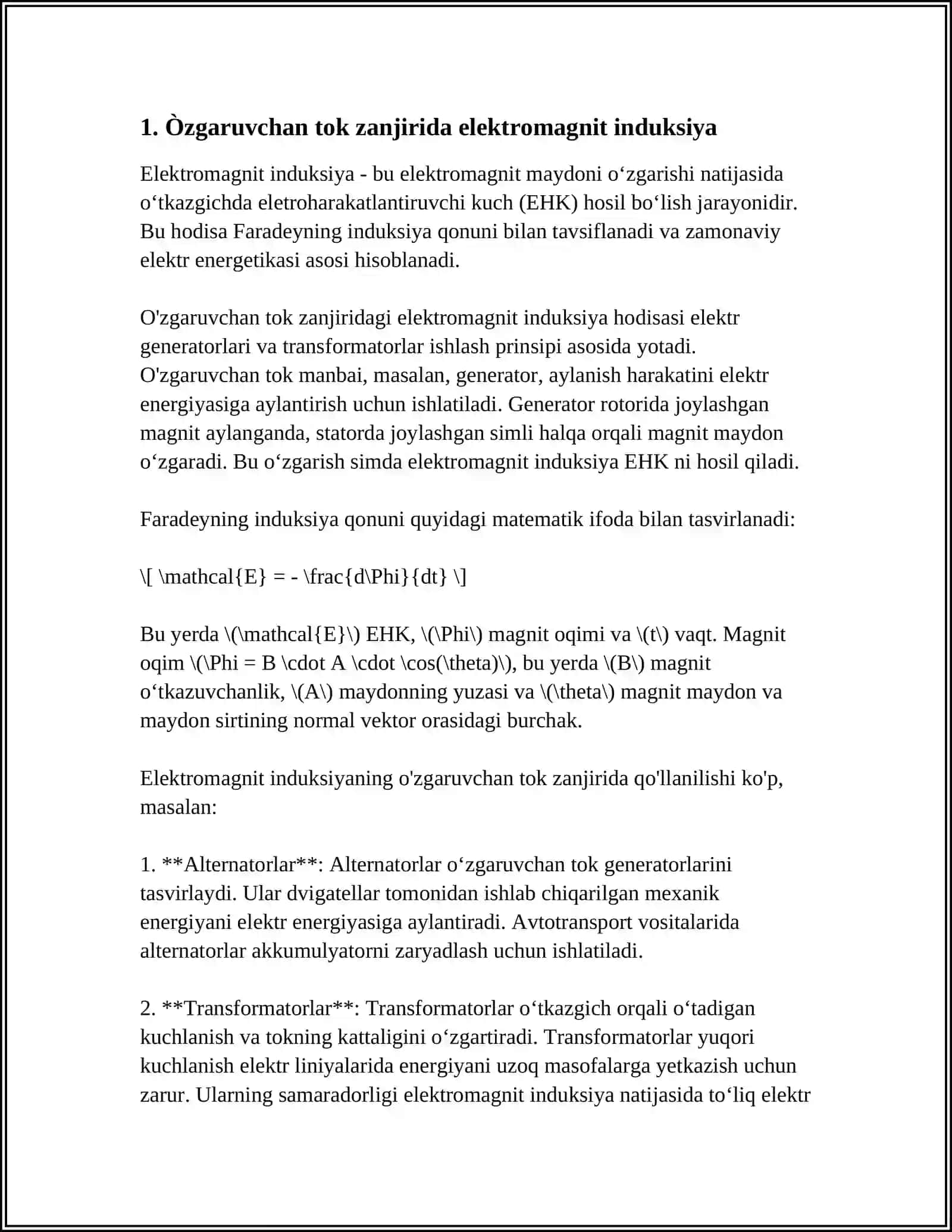 ÒZGARUVCHAN TOK ZANJIRIDA AJRALUVCHI QUVVAT 3