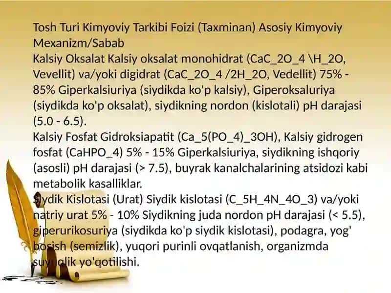 TOSH KASALLIKLARINING KIMYOVIY ASOSLARI 3