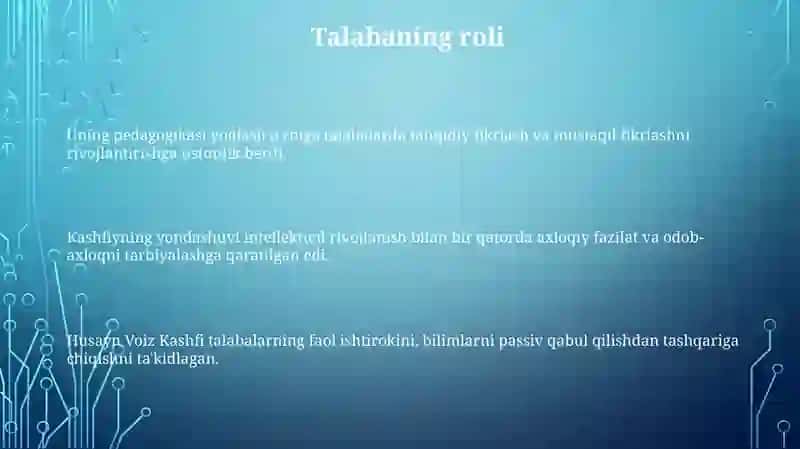 Husayin Voiz Koshfiriy pedagogik qarashlari 3
