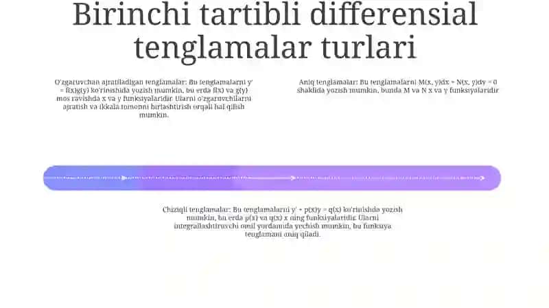 Birinchi Tartibli Differensial Tenglamalar 3