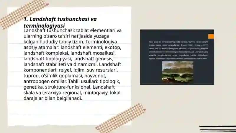 Landshaftlarni Geografik O'rganish 3