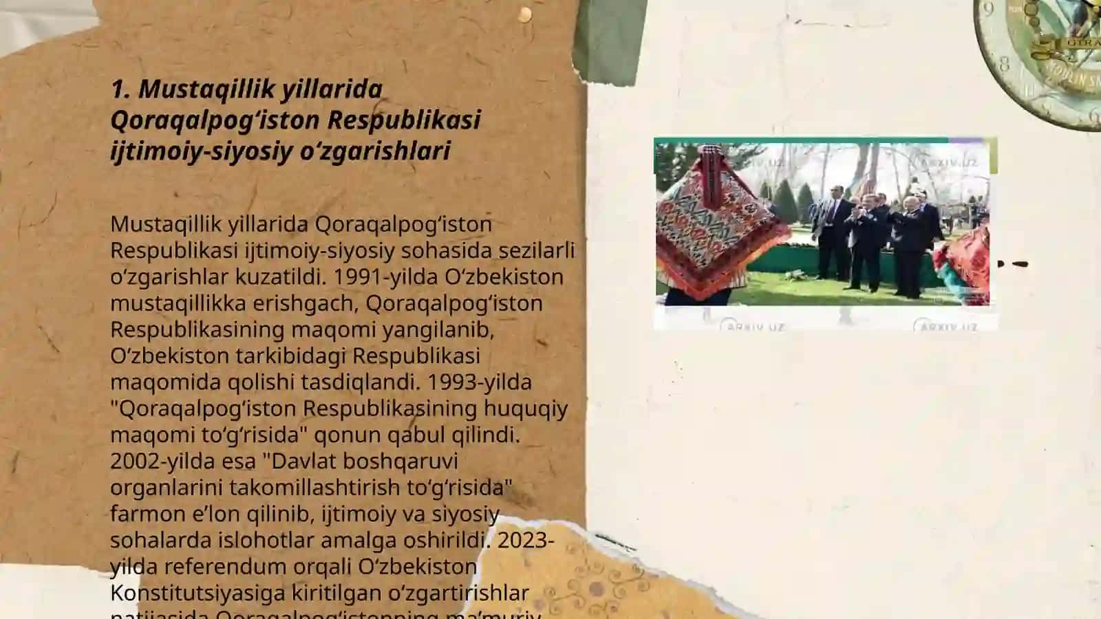 Mustaqillik yillarida Qoraqalpog‘iston Respublikasi 3