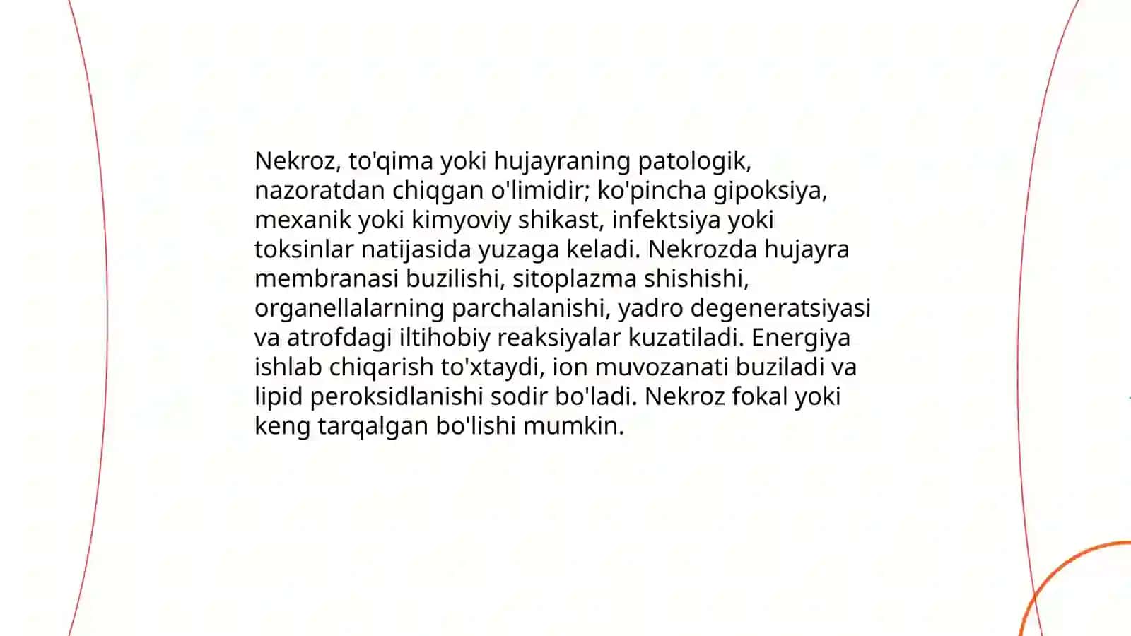 Nekroz. Apoptoz. Hujayra shikastlanishining sababi 3