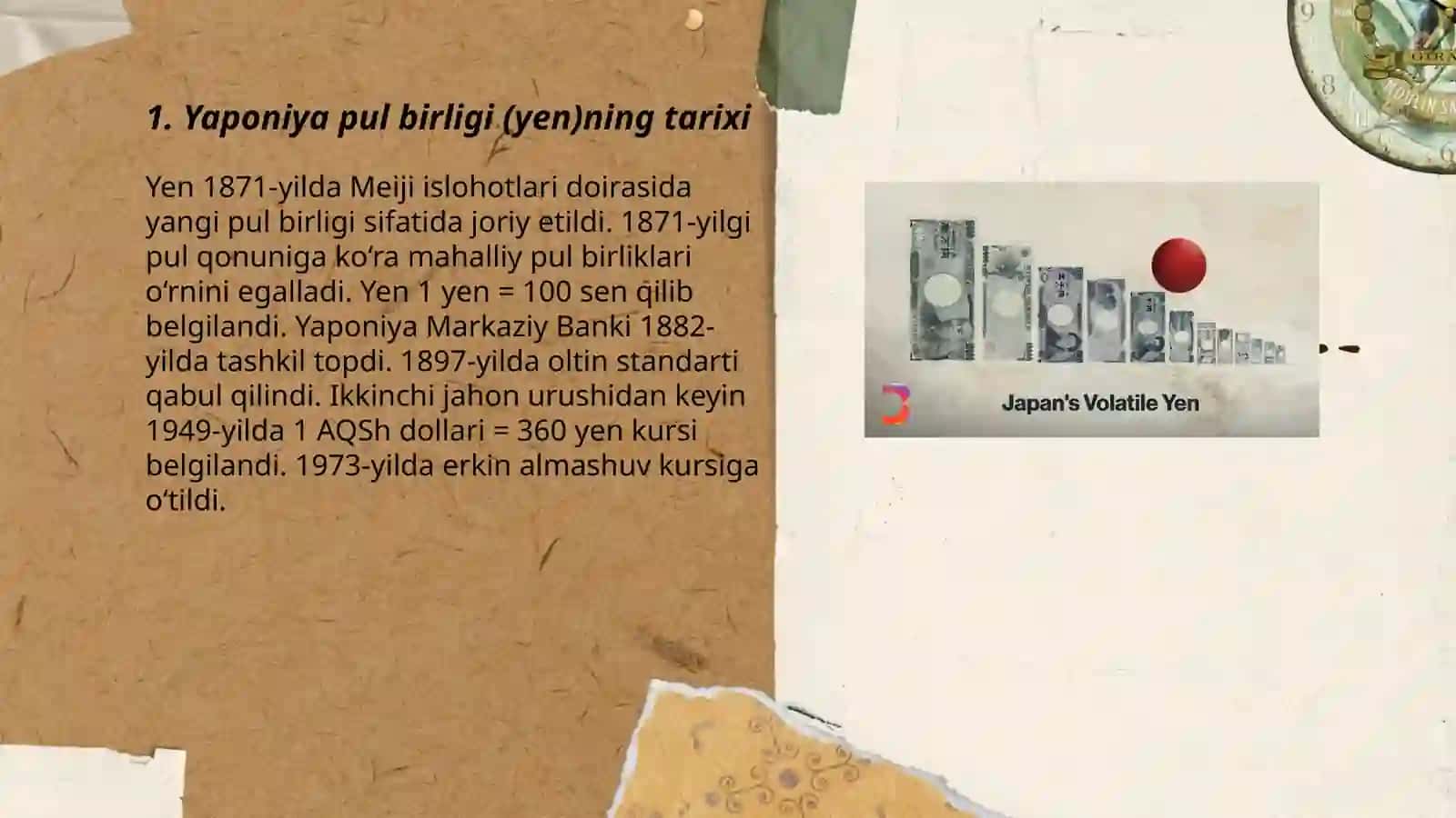Yaponiya pul birligi (yen)ning tarixi 3