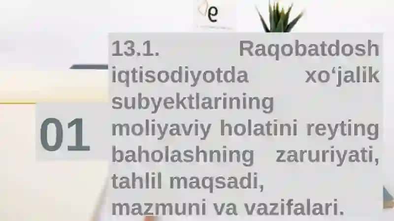 KORXONALAR MOLIYAVIY HOLATINI REYTINGBAHOLASH VA TAHLIL QILISH 3