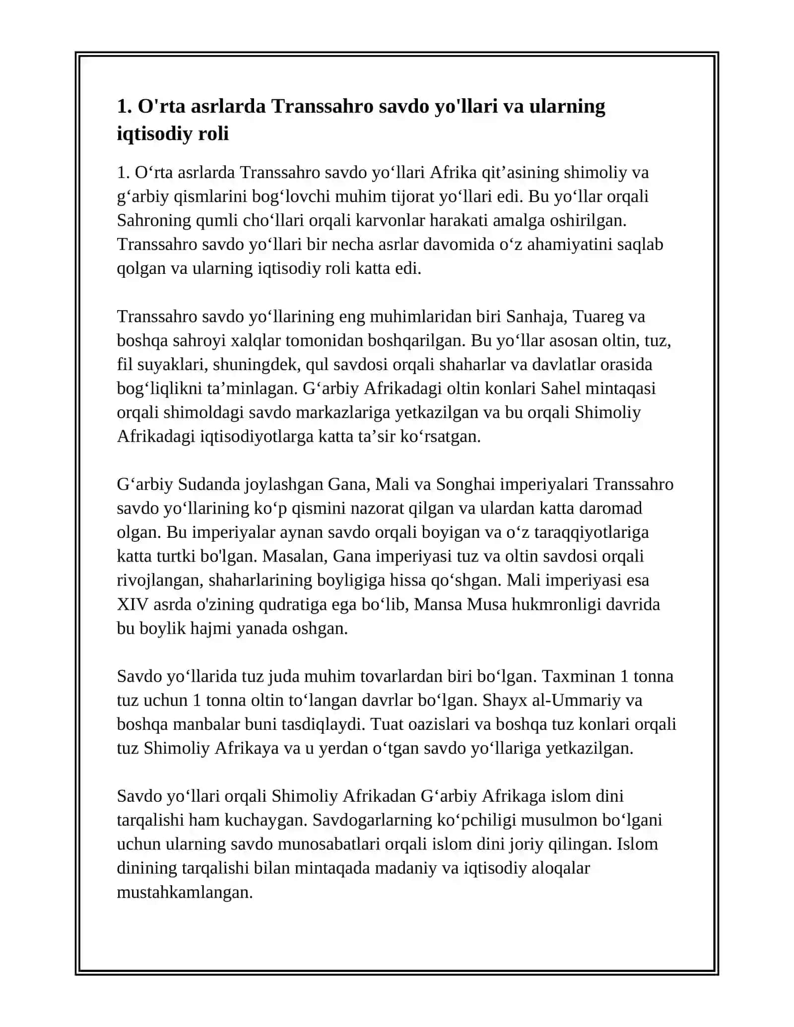 OʻRTA ASRLARDA AFRIKA 3