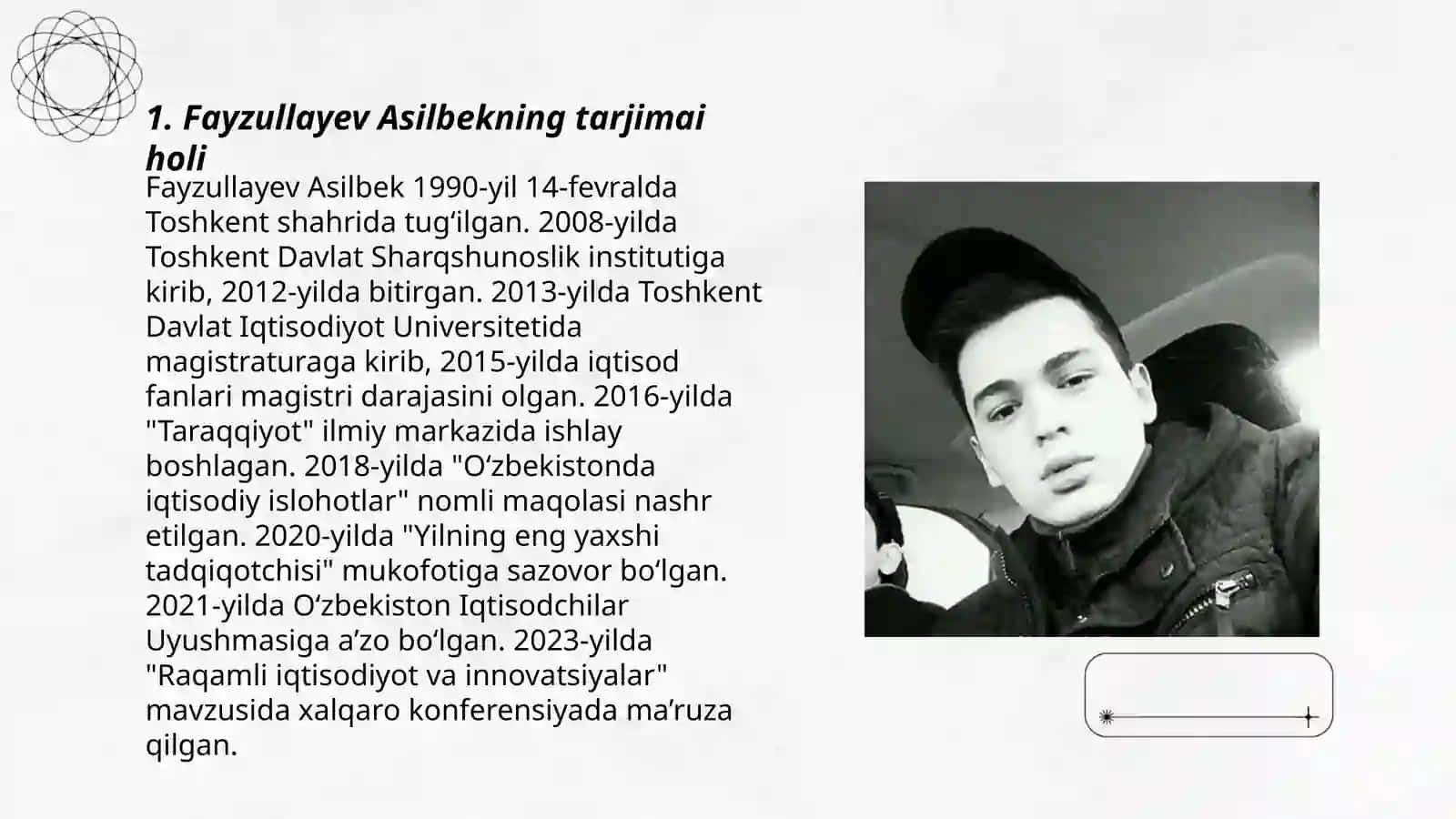 Fayzullayev Asilbekning tarjimai holi 3