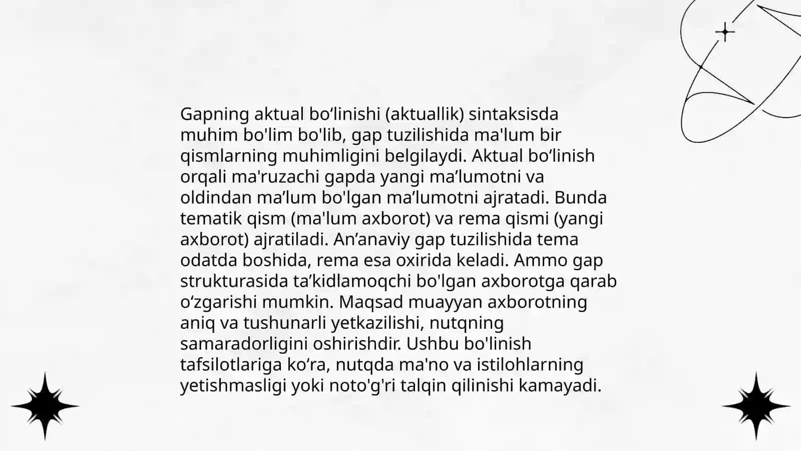Gapning aktual bo'linishi 3