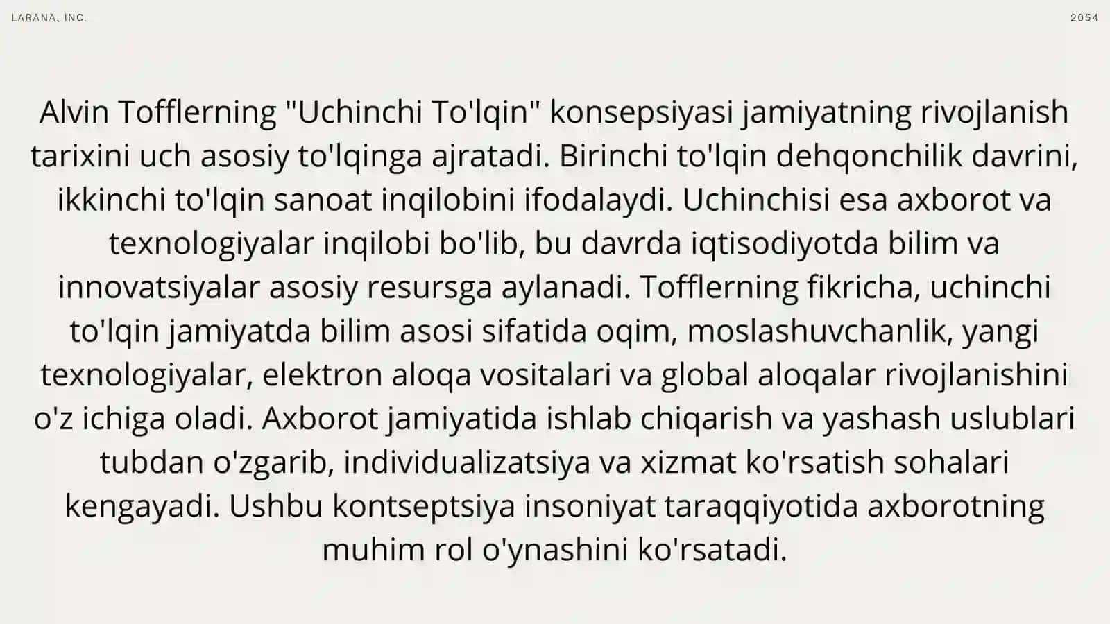 Alvin Tofflerning "Uchinchi To'lqin" konsepsiyasi 3
