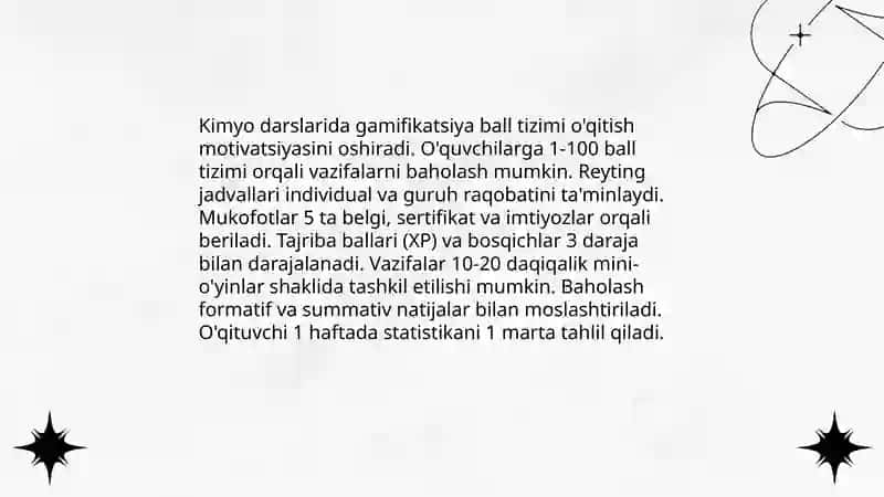 Kimyo fanini o'qitishda o'yinli texnologiyalar 3
