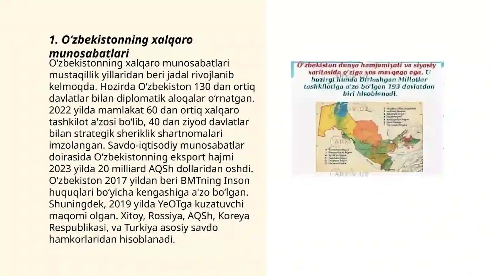 Özbekiston va Jahon hamjamiyati 3