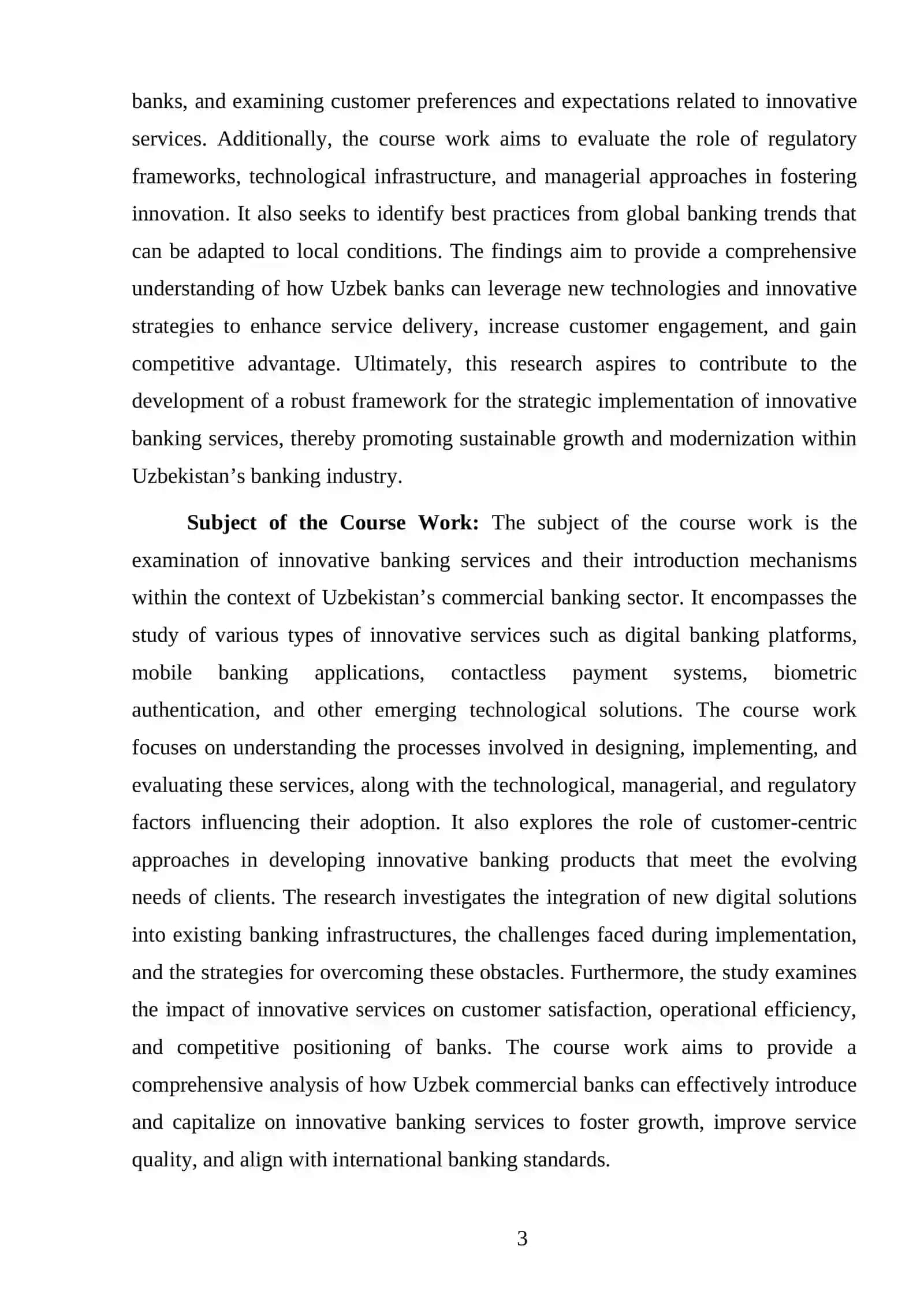 WAYS OF INTRODUCING INNNOVATIVE BANKING SERVICES IN COMMERCIAL BANK OF UZBEKISTAN 3