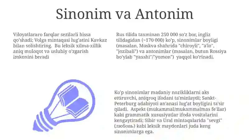 Sinonim va Antonim 3