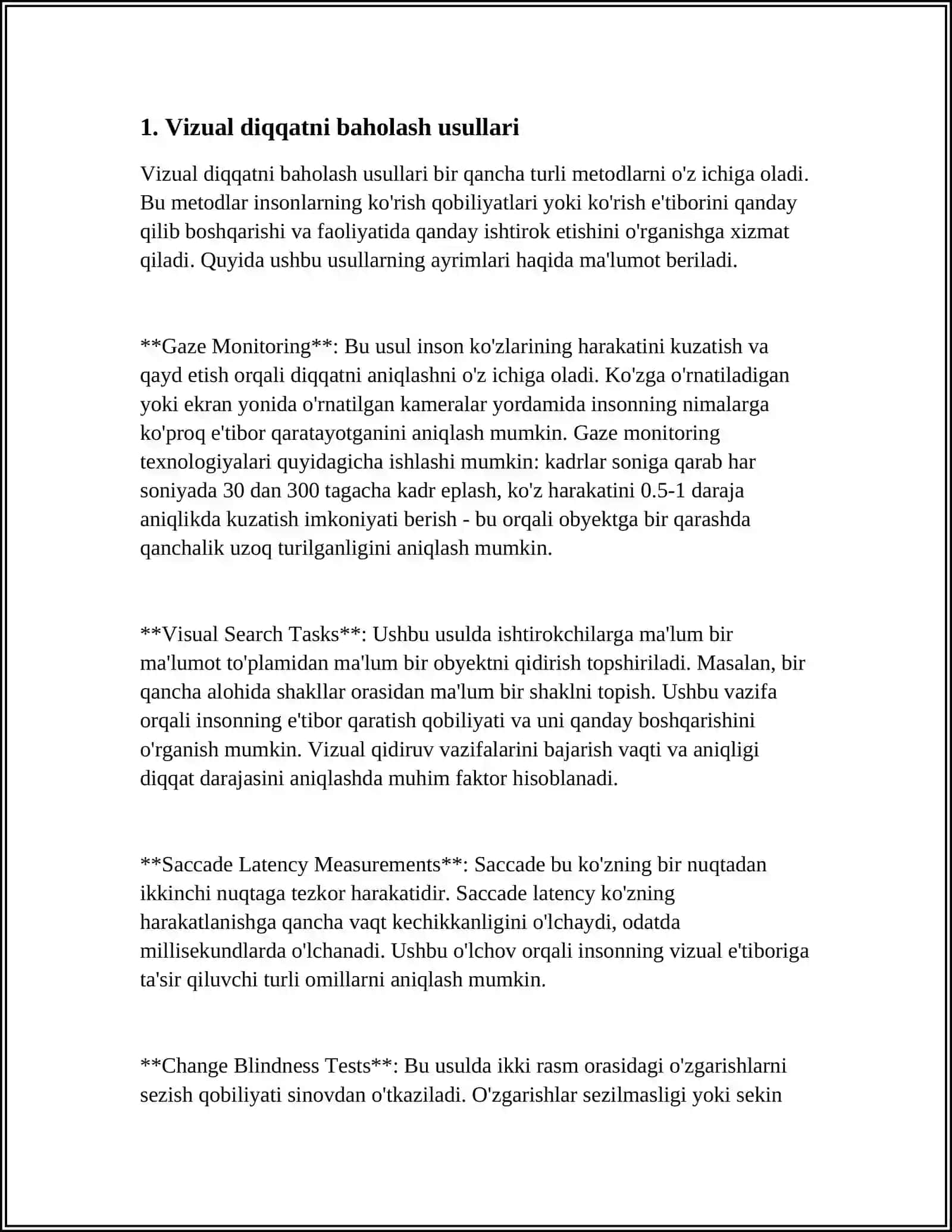 DIQQATNI DIAGNOSTIK QILISH METODLARI 3