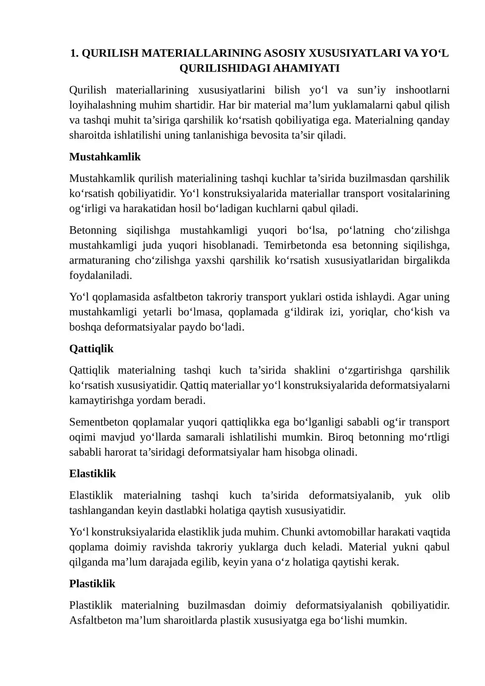 Qurilish materiallarining xususiyatlari 3