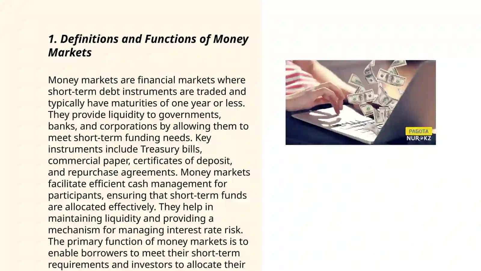 Functions of Money Markets 3